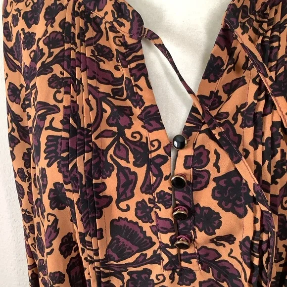 MELISSA MCCARTHY Floral Tunic Blouse 2X Asymmetric Hem Work Office Spring Boho - Picture 10 of 15